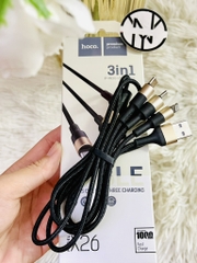 CÁP SẠC NHANH 3 ĐẦU LOẠI 1 HOCO X26 ĐA NĂNG CHÍNH HÃNG (5)
