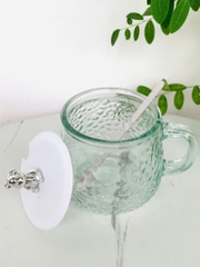 Cốc Thuỷ Tinh Kèm Muỗng Nắp 500ml Hình Beabrick (1)