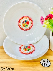 TÔ NHỰA TRẮNG HOA SIZE VỪA (NO102, SỐ 8)