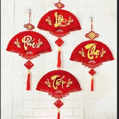 LIỂN QUẠT TREO HÌNH CHỮ PHÚC TRANG TRÍ DECOR TẾT (2)