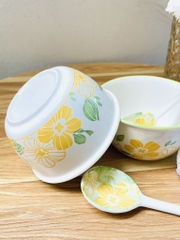BÁT SỨ ĂN DẶM IN HOA KUTE KÈM MUỖNG CHO BÉ LOẠI 1 (2)