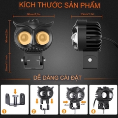 Đèn Bi Pha Siêu Sáng Xe Máy Chim Cú Mèo (9)