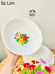 TÔ NHỰA TRẮNG HOA SIZE LỚN (NO101, SỐ9)
