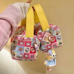 TÚI ĐỰNG MỸ PHẨM, MAKEUP KITTY CARO QUAI VÀNG (5)