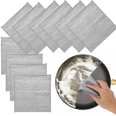 Set 10 khăn lưới sợi kim loại dùng rửa bát chén dĩa siêu sạch (1)