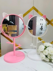 Gương tròn trang điểm có chổ để trang sức loại 1