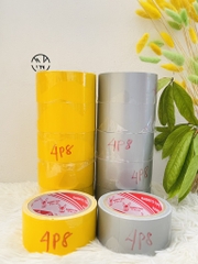 BĂNG KEO VẢI BẢN 4p8 ( VÀNG XÁM) ( CÂY 6 CUỘN) (1)