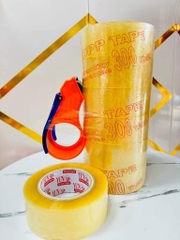 Băng Keo Đục Trong 300 ya lớn . Cuộn 6 Cây Tặng Kèm Dụng Cụ Cắt Băng Keo Lớn (1)