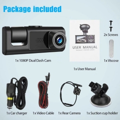 Camera Hành Trình Ô Tô C309 3 Mắt 1080P Kèm Camera Lùi (30)