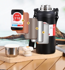 BÌNH GIỮ NHIỆT INOX 316 KO RỈ 900ml CÓ QUAI XÁCH (9)