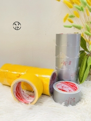 BĂNG KEO VẢI BẢN 4p8 ( VÀNG XÁM) ( CÂY 6 CUỘN) (1)