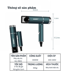MÁY SẤY TÓC CHÍNH HÃNG KEMEI 9825 GẤP GỌN (14)
