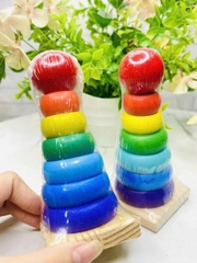 THÁP GỖ RÁP HÌNH TRÒN BẰNG GỖ PHÁT TRIỂN TRÍ THÔNG MINH CHO BÉ (1)