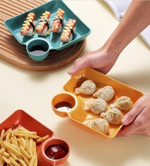 Dĩa đựng thức ăn có khay chấm (1)