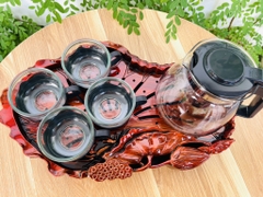 KHAY ÚP LY GIẢ GỖ MẪU SEN - TRÀ TÙNG ĐẸP SANG (4) '