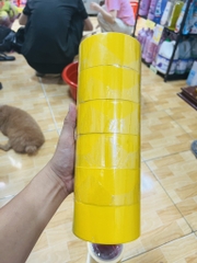 BĂNG KEO VẢI BẢN 4p8 ( VÀNG XÁM) ( CÂY 6 CUỘN) (1)