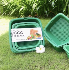Bộ rổ vuông Size To kèm thau 6 Món đa năng Ecco (3)