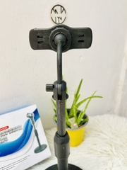 Giá đỡ chân kẹp điện thoại đế tròn để bàn livestream / trợ giảng (1)