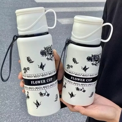 BÌNH GIỮ NHIỆT 800ml HOẠ TIẾT HOA CÓ LỌC TRÀ VÀ CỐC XỊN (7)