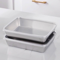 Khay Inox Đựng Thực Phẩm Có Nắp Lớn 25cm (2)