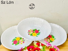 TÔ NHỰA TRẮNG HOA SIZE LỚN (NO101, SỐ9)