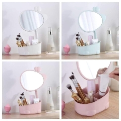 Gương Kèm Hộp Đựng Hình Tai Mèo Để Bàn Tiện Dụng (6)