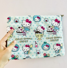TÚI ĐỰNG MỸ PHẨM, MAKEUP KITTY XANH (3)