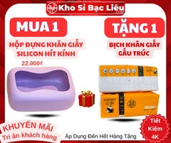 KM HỘP ĐỰNG GIẤY SILICON HÍT KÍNH ( tặng kèm bịch khăn giấy rút gấu trúc 4k) (2) '
