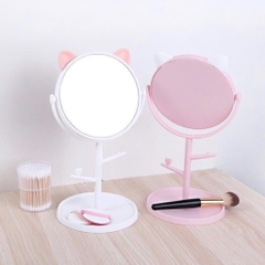Gương tròn trang điểm có chổ để trang sức loại 1