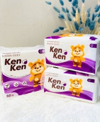 KHĂN GIẤY VUÔNG KENKEN 60 TỜ CHÍNH HÃNG XỊN (1) (thùng 64g)