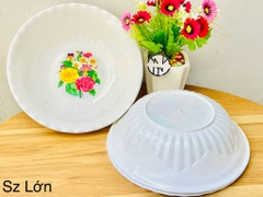TÔ NHỰA TRẮNG HOA SIZE LỚN (NO101, SỐ9)