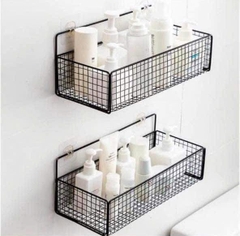 Kệ Để Đồ Nhà Tắm Hình Chữ Nhật Dán Tường Sơn Đen Loại 1 (2)