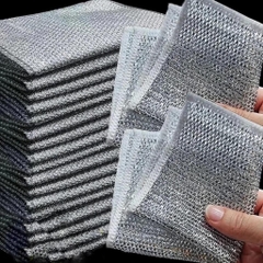 Set 10 khăn lưới sợi kim loại dùng rửa bát chén dĩa siêu sạch (1)