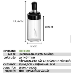 Hũ Đựng Gia Vị Thuỷ Tinh Kèm Muỗng (1)
