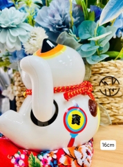 Mèo Thần Tài May Mắn Gốm Men Cao Cấp (16x14x16cm) (20)
