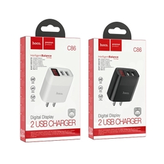 CÓC SẠC NHANH C86 2 CỔNG USB CÓ ĐÈN LED LCD CHÍNH HÃNG HOCO (7)