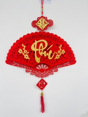 LIỂN QUẠT TREO HÌNH CHỮ PHÚC TRANG TRÍ DECOR TẾT (2)