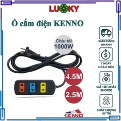 Ổ Cắm Điện Kenno 3 Lỗ Dây 4.5m Chính Hãng Chịu Tải Tốt