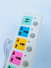 Ổ CẮM ĐIỆN 4 Ổ CẮM 2 CỔNG USB DÙNG CÔNG TẮC RIÊNG 345U (4)