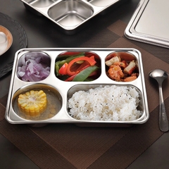 Khay Đựng Cơm 5 Ngăn Inox (2)