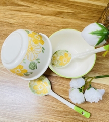 BÁT SỨ ĂN DẶM IN HOA KUTE KÈM MUỖNG CHO BÉ LOẠI 1 (2)