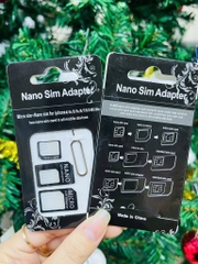 Bộ CHUYỂN ĐỔI SIM Card 4 trong 1 Nano Micro SIM CÓ CÂY CHỌT SIM (ko ck)