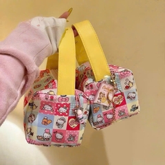 TÚI ĐỰNG MỸ PHẨM, MAKEUP KITTY CARO QUAI VÀNG (5)