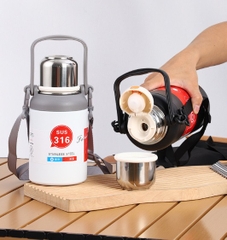 BÌNH GIỮ NHIỆT INOX 316 KO RỈ 900ml CÓ QUAI XÁCH (9)