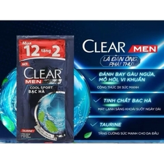 DÂY 14 GÓI DẦU GỘI ĐẦU CLEAR 5g BẠC HÀ XANH DƯƠNG