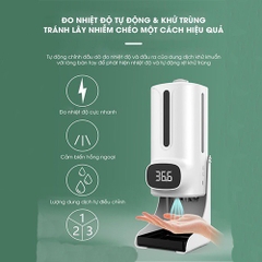 Máy Sát Khuẩn Tay Kết Hợp Đo Thân Nhiệt 2in1 (Kèm Chân)