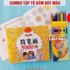 SÁCH TÔ MÀU 5000 HÌNH KÈM HỘP MÀU CHO BÉ (4)