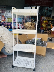 Kệ 4 Tầng Bánh Xe Hoạ Tiết Mẫu Cao Loại 1 Nhựa Cứng (9)