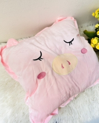 BỘ CHĂN GỐI HÌNH HEO CÓ CHỖ KÊ TAY 3 IN 1 (7)