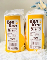 KHĂN GIẤY VỆ SINH LỐC 6 CUỘN KENKEN CHÍNH HÃNG XỊN (2) (cây 12 lốc)